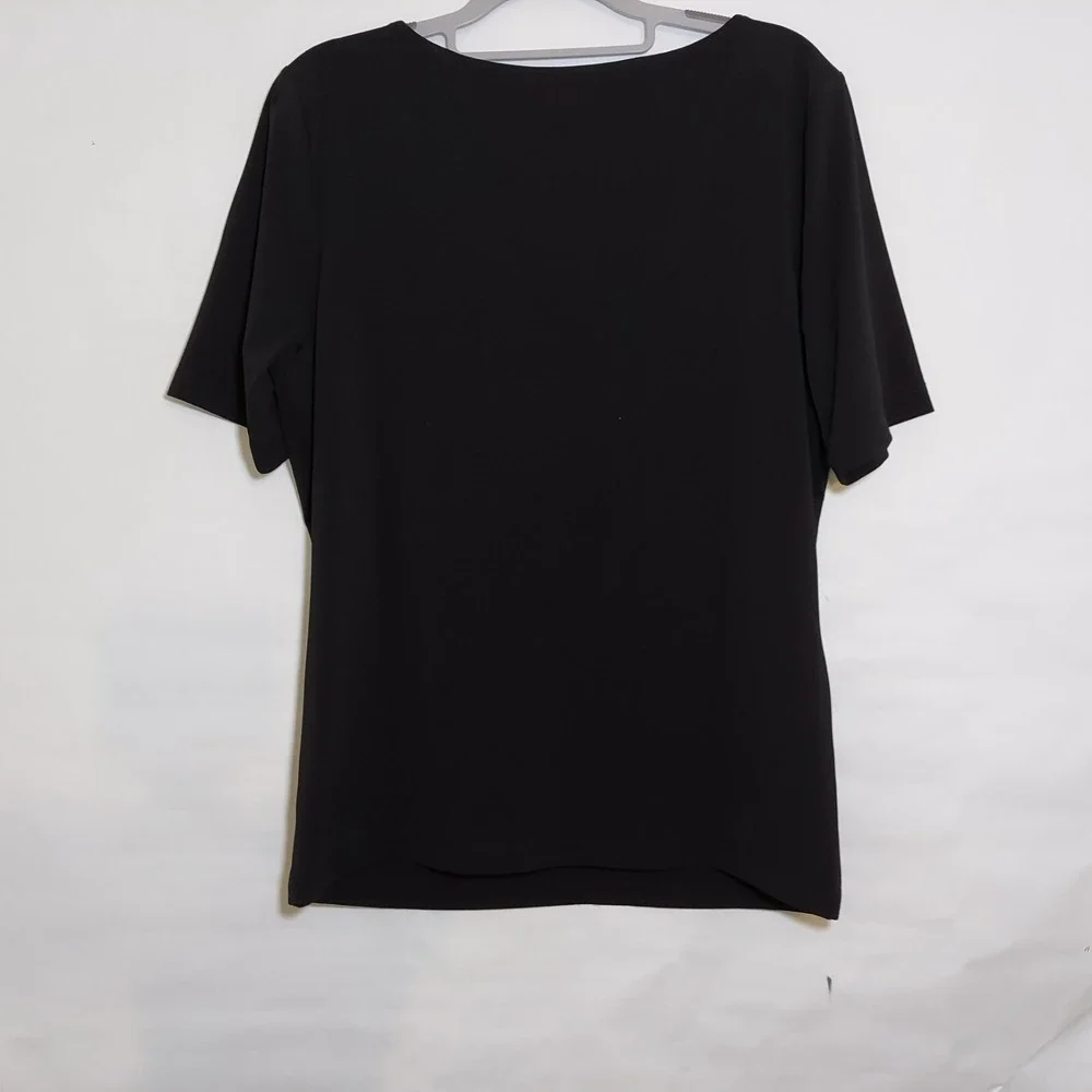 Carmen Marc Valvo Blouse Xl Liquid Jersey Stretchy Casual Preppy Minimalist - Picture 7 of 9